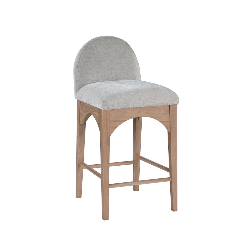 Waldorf Grey Chenille Fabric Stool. Picture 1