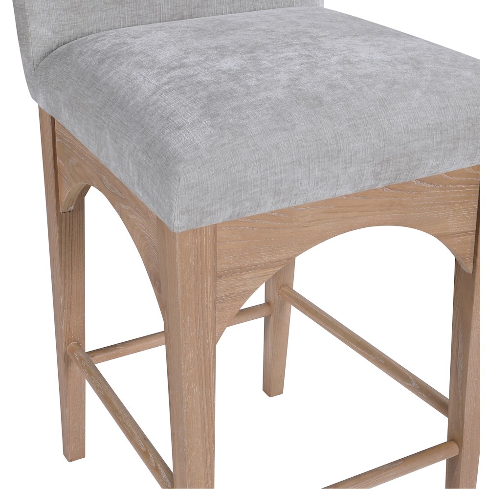 Waldorf Grey Chenille Fabric Stool. Picture 4