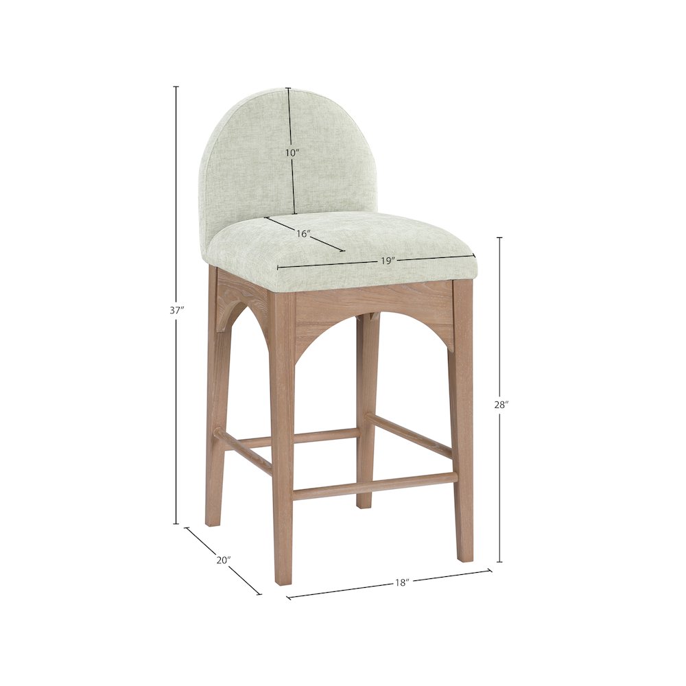 Waldorf Mint Chenille Fabric Stool. Picture 6