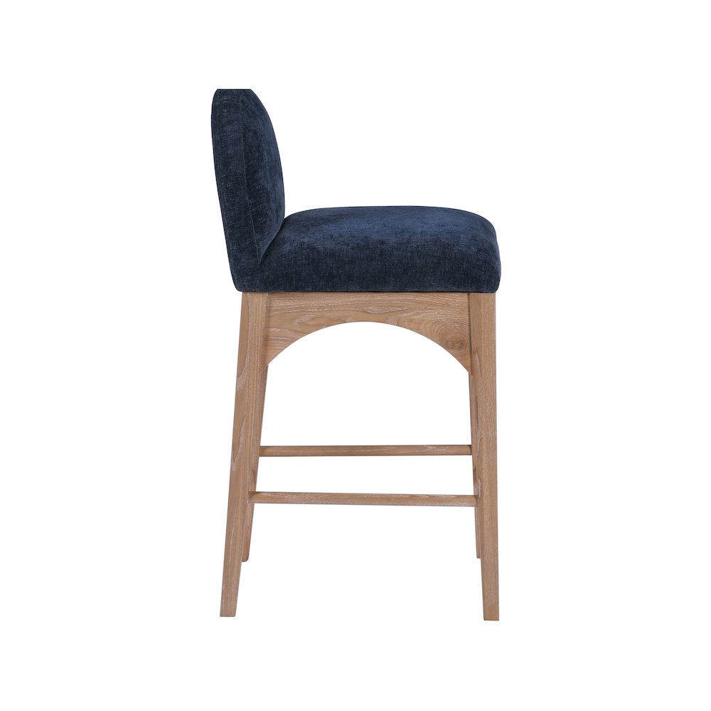 Waldorf Navy Chenille Fabric Stool. Picture 3