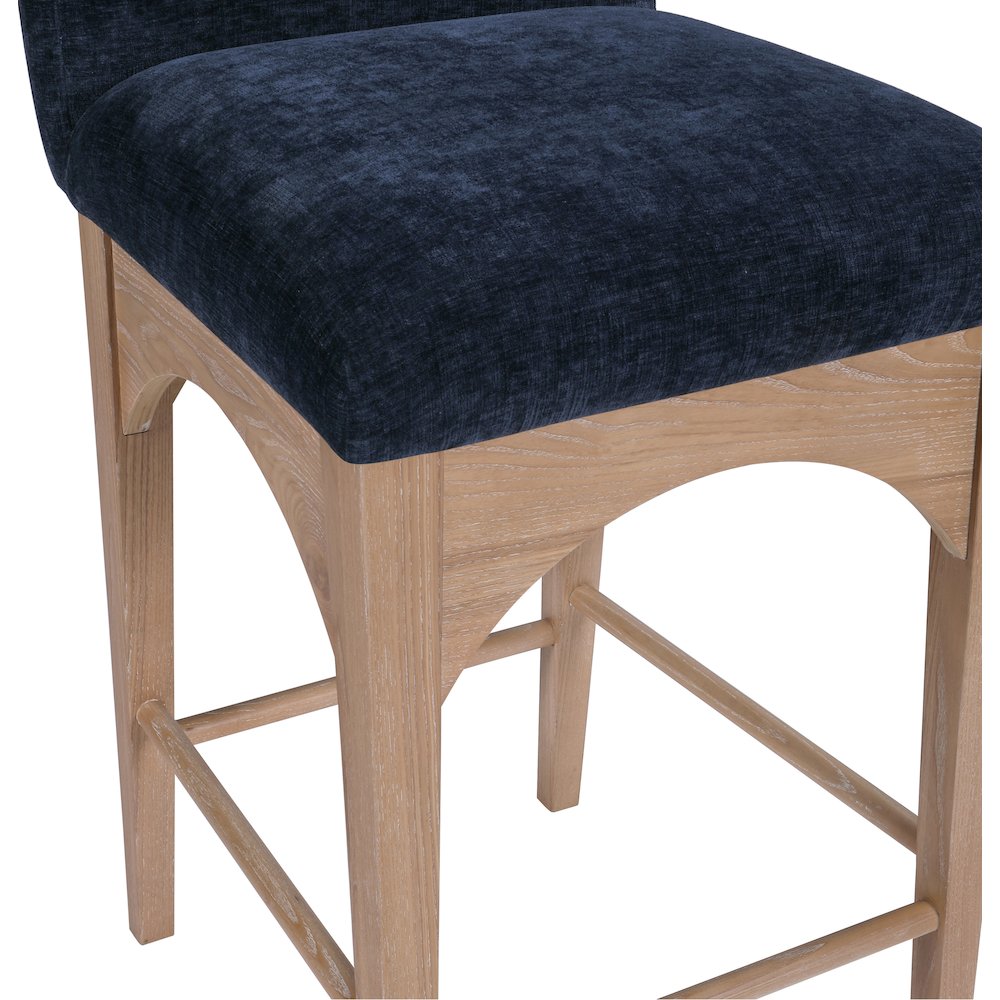 Waldorf Navy Chenille Fabric Stool. Picture 4