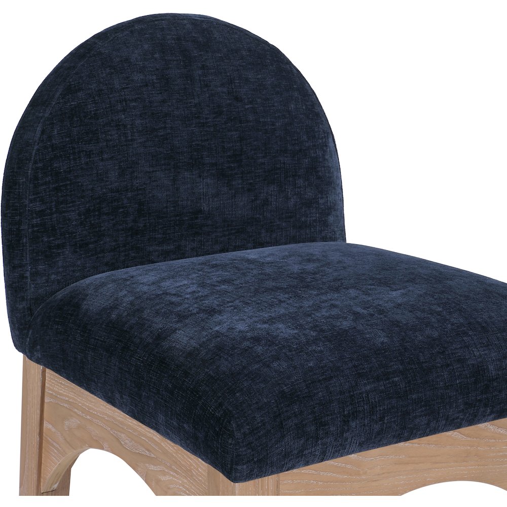 Waldorf Navy Chenille Fabric Stool. Picture 5
