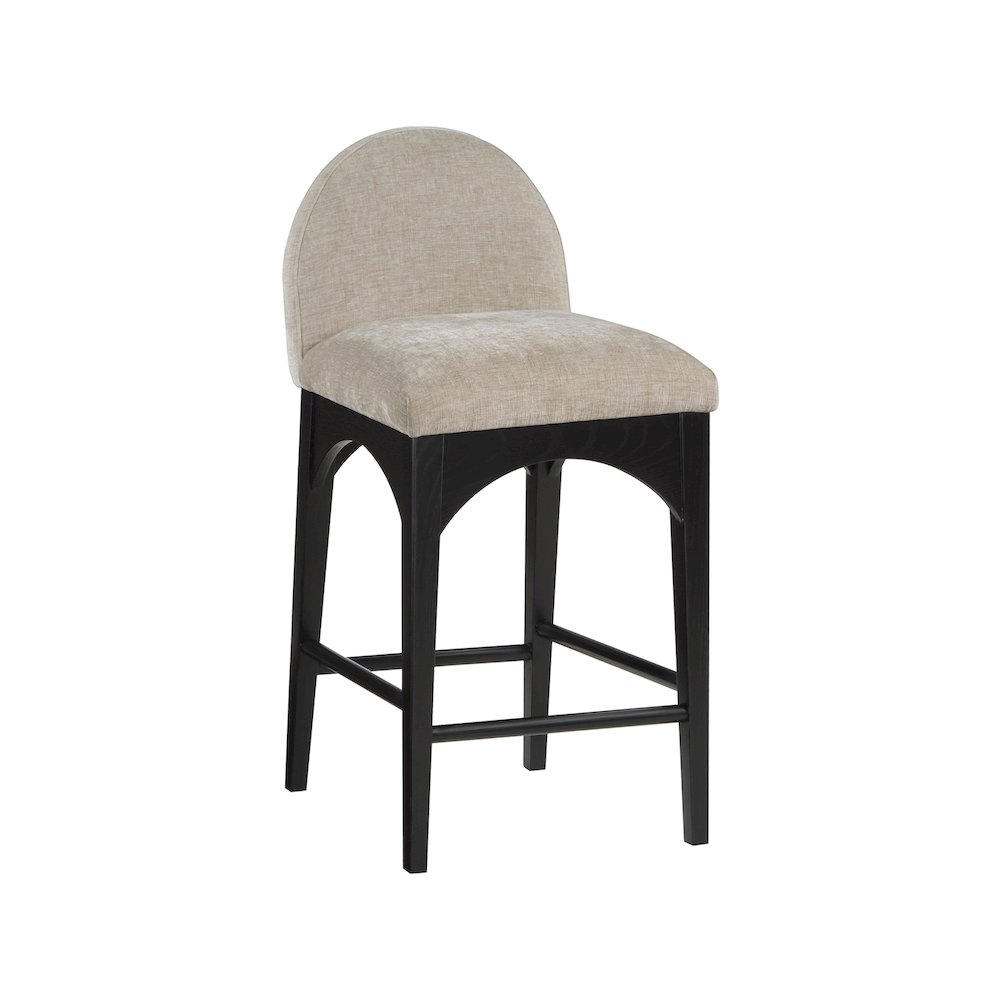 Waldorf Beige Chenille Fabric Stool. Picture 1