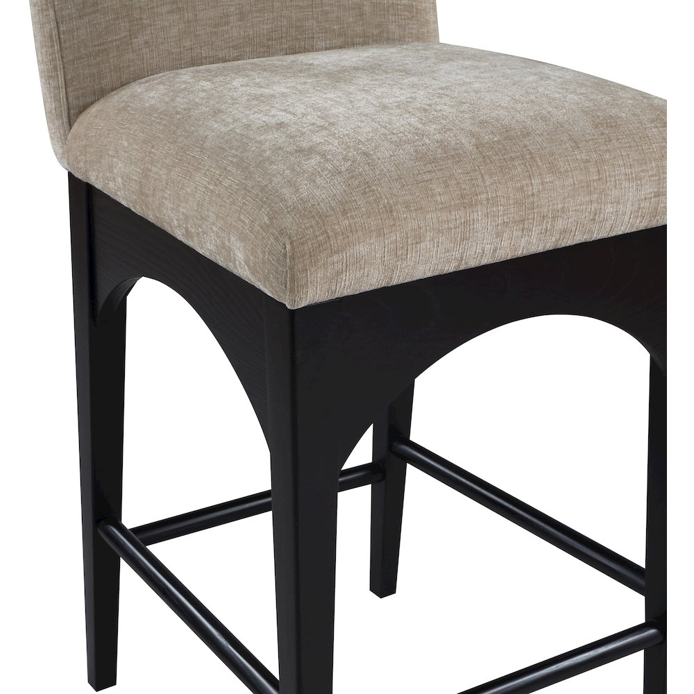Waldorf Beige Chenille Fabric Stool. Picture 4