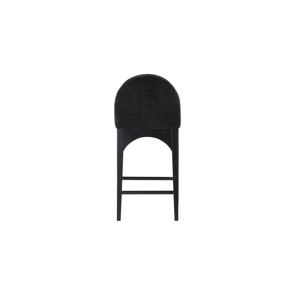 Waldorf Black Chenille Fabric Stool. Picture 2