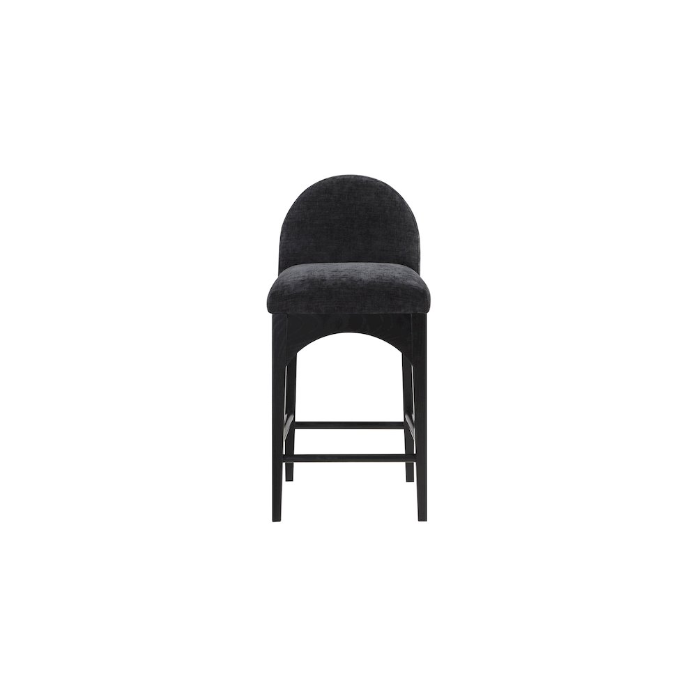 Waldorf Black Chenille Fabric Stool. Picture 3