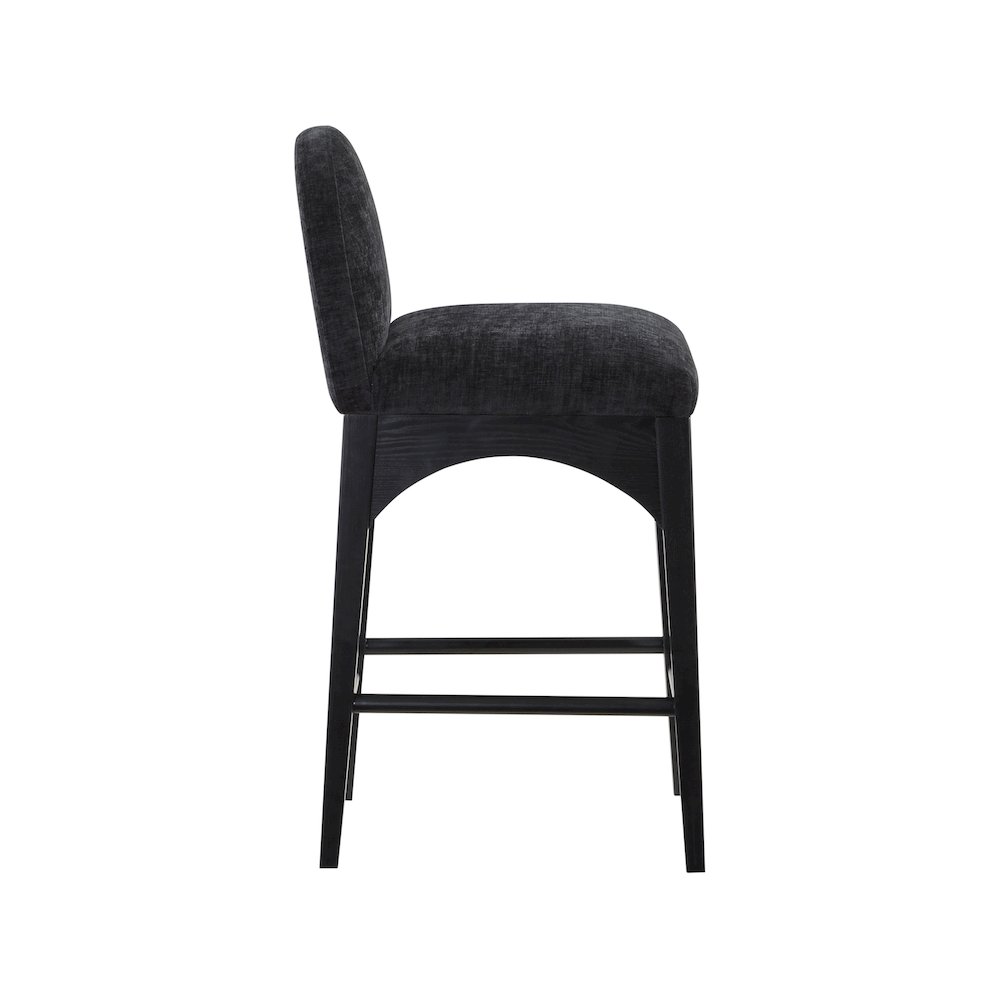 Waldorf Black Chenille Fabric Stool. Picture 4