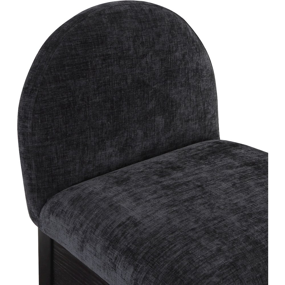 Waldorf Black Chenille Fabric Stool. Picture 6