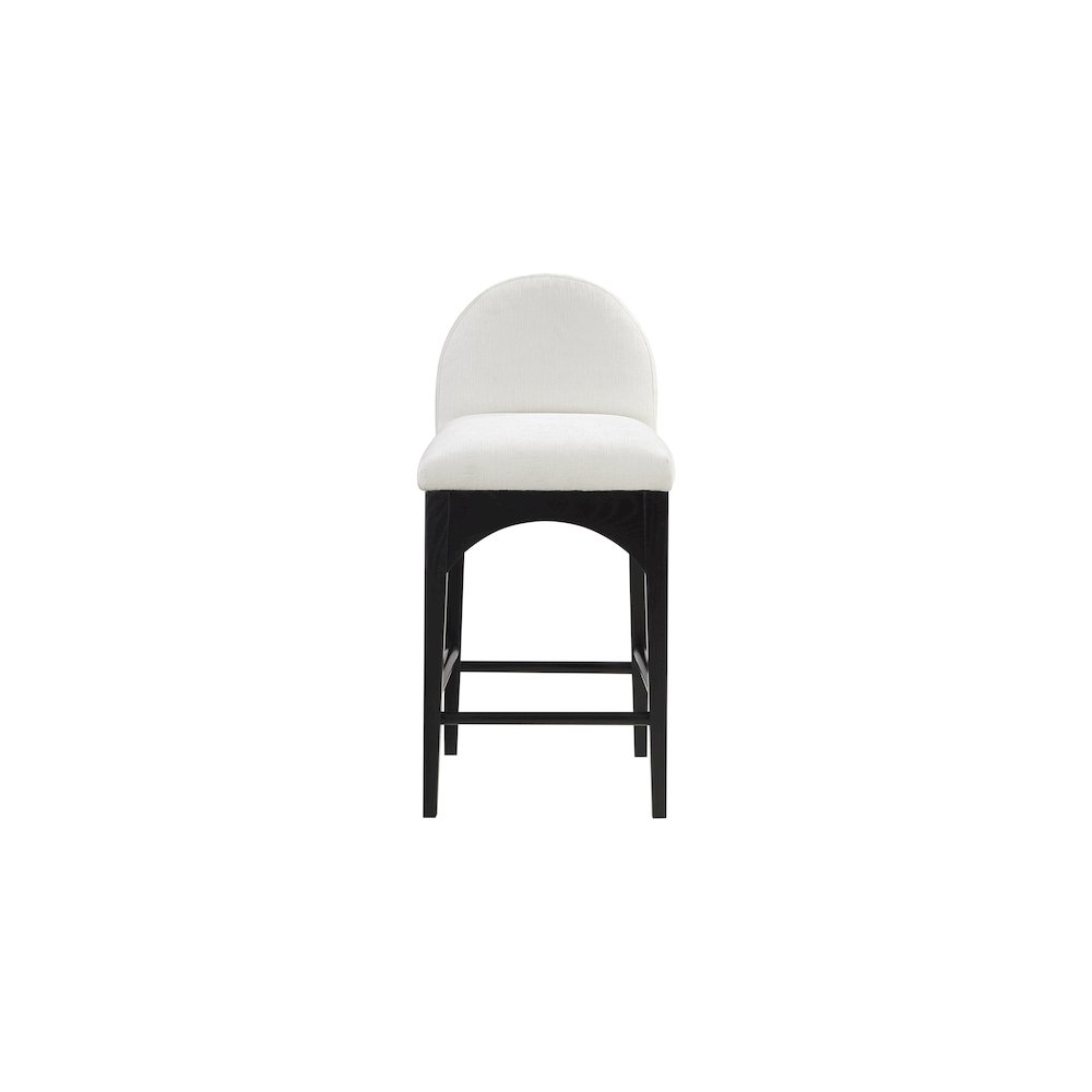Waldorf Cream Chenille Fabric Stool. Picture 3