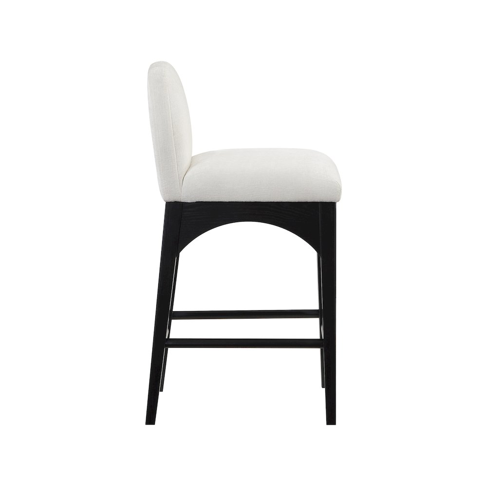 Waldorf Cream Chenille Fabric Stool. Picture 4