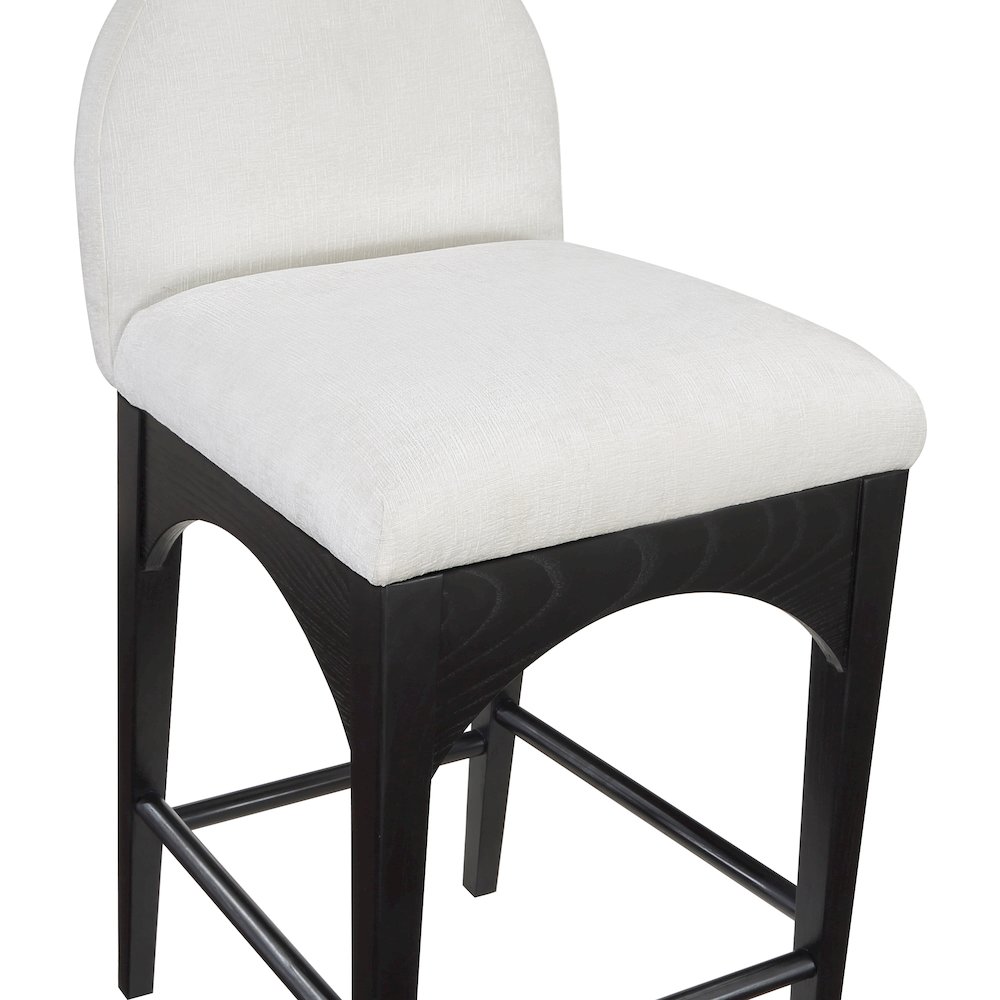 Waldorf Cream Chenille Fabric Stool. Picture 5