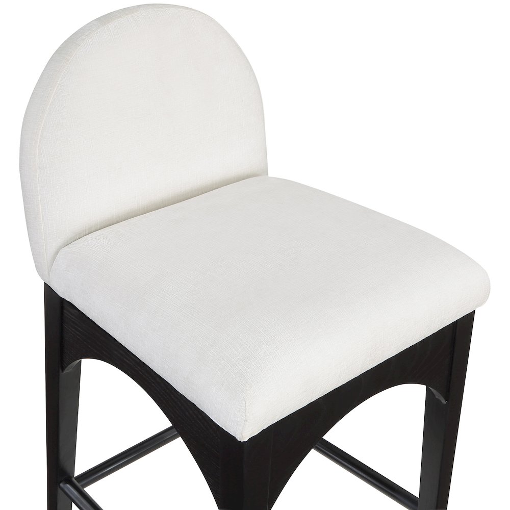 Waldorf Cream Chenille Fabric Stool. Picture 6