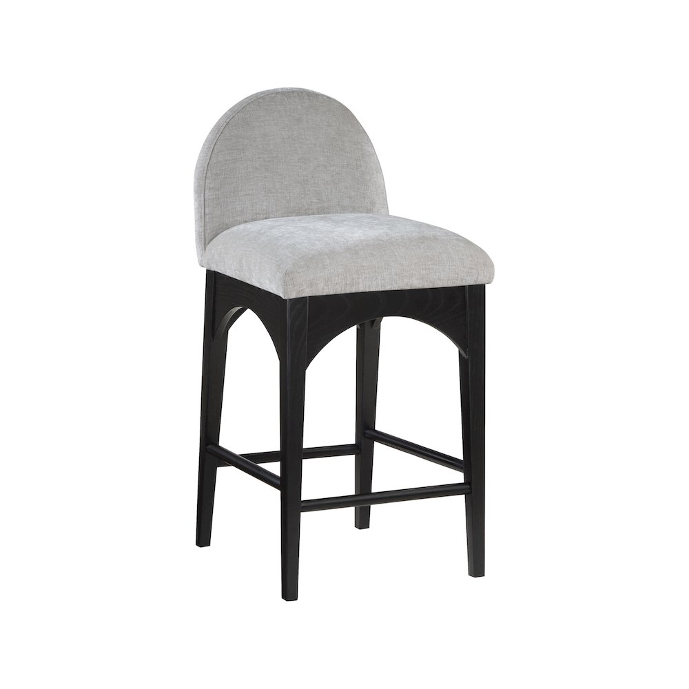Waldorf Grey Chenille Fabric Stool. Picture 1