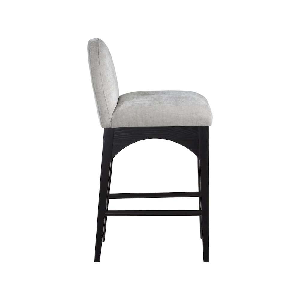 Waldorf Grey Chenille Fabric Stool. Picture 4