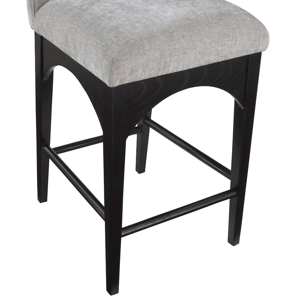 Waldorf Grey Chenille Fabric Stool. Picture 5