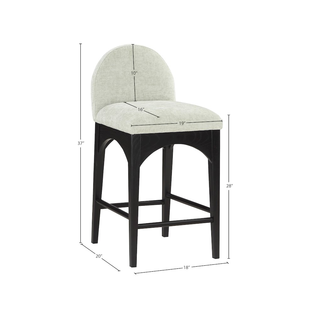 Waldorf Mint Chenille Fabric Stool. Picture 7