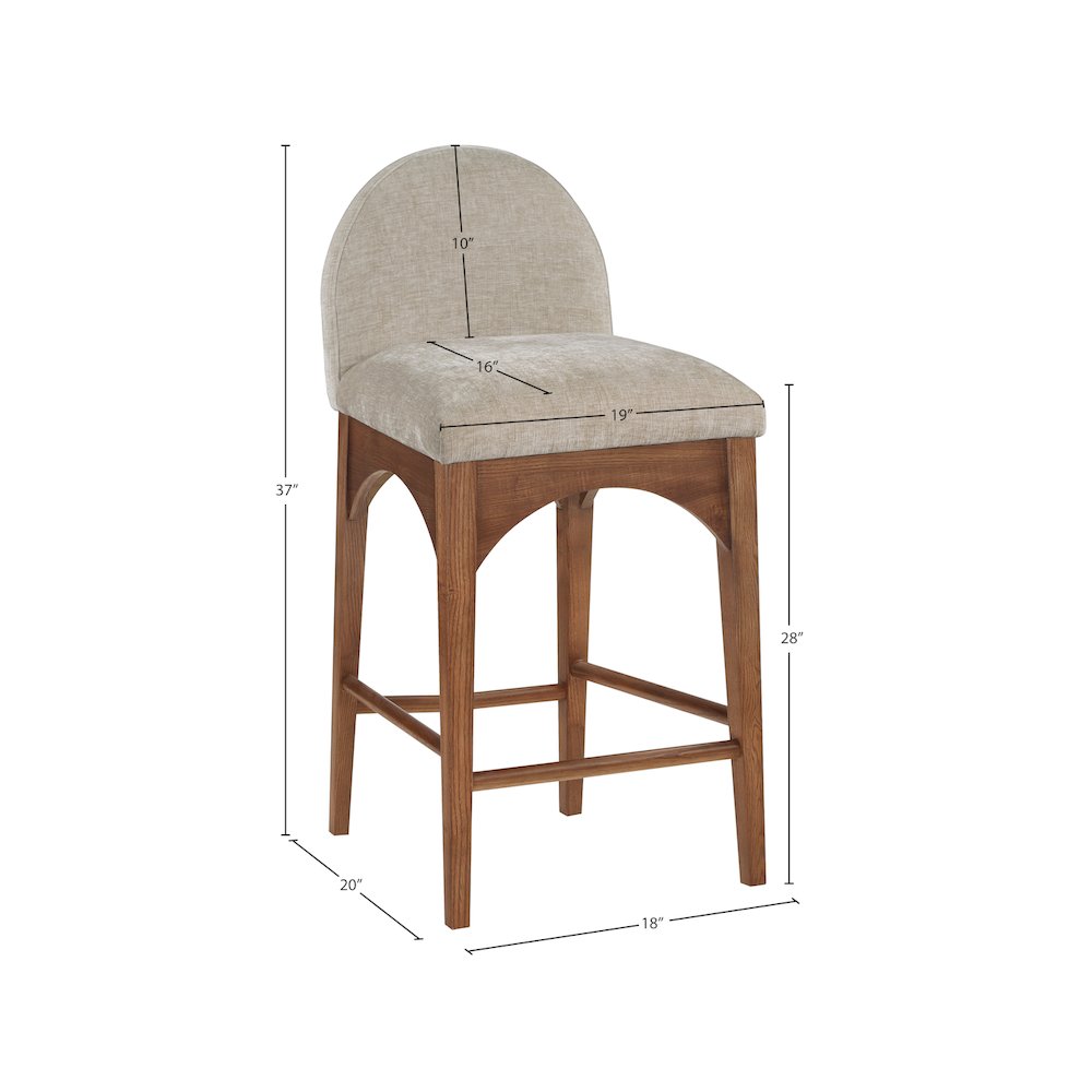 Waldorf Beige Chenille Fabric Stool. Picture 7