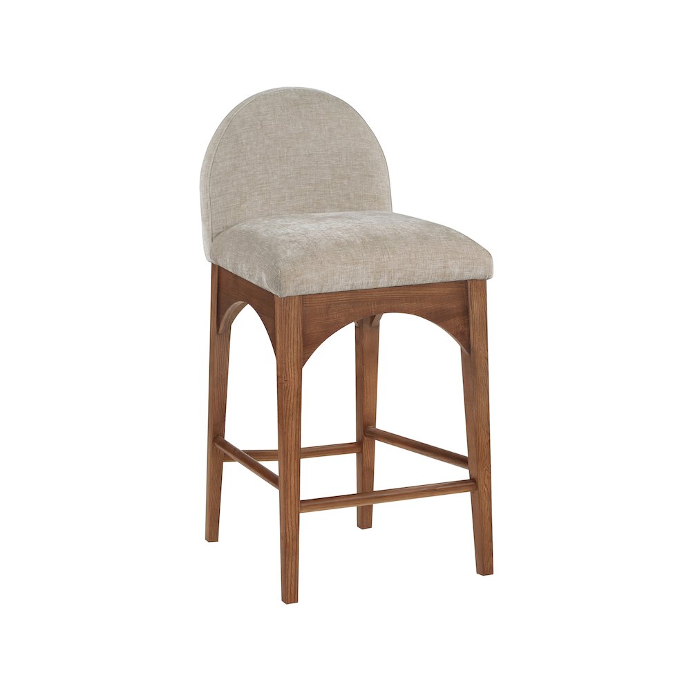 Waldorf Beige Chenille Fabric Stool. Picture 1