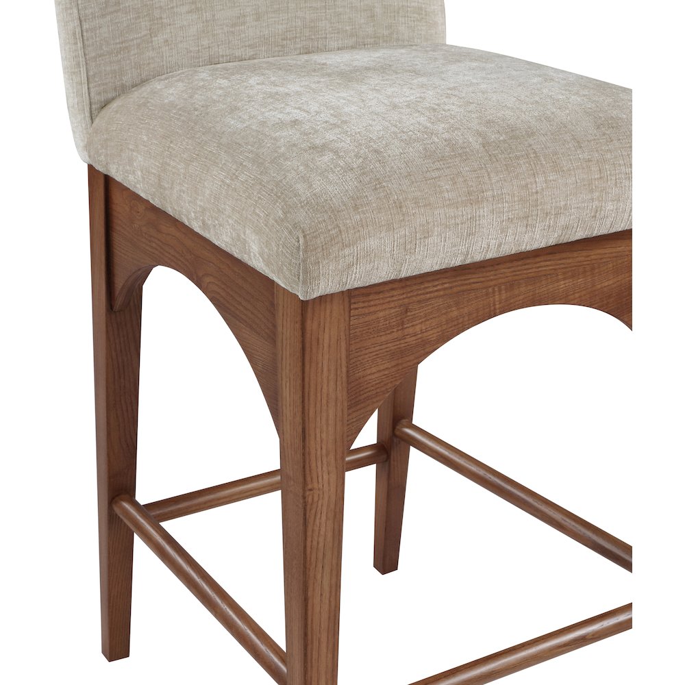 Waldorf Beige Chenille Fabric Stool. Picture 5