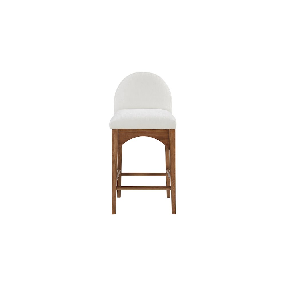 Waldorf Cream Chenille Fabric Stool. Picture 3