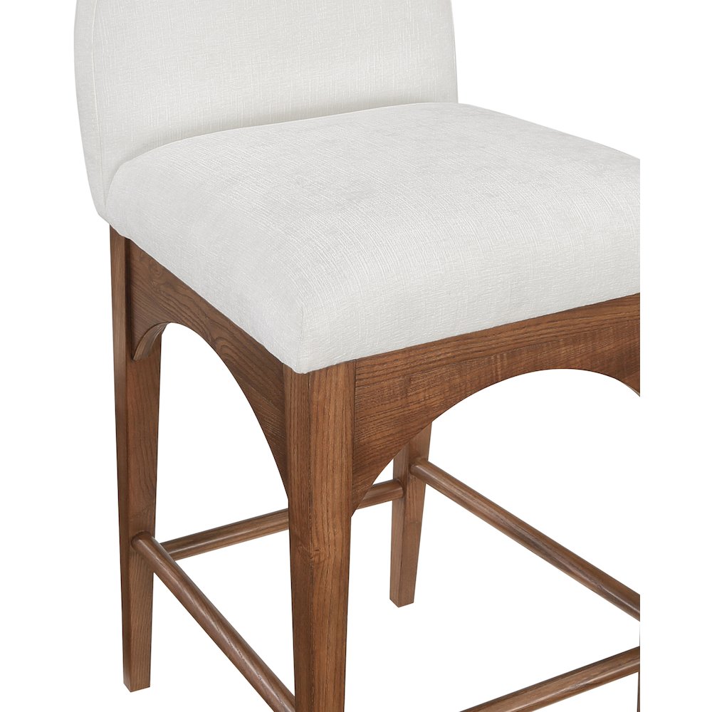 Waldorf Cream Chenille Fabric Stool. Picture 4