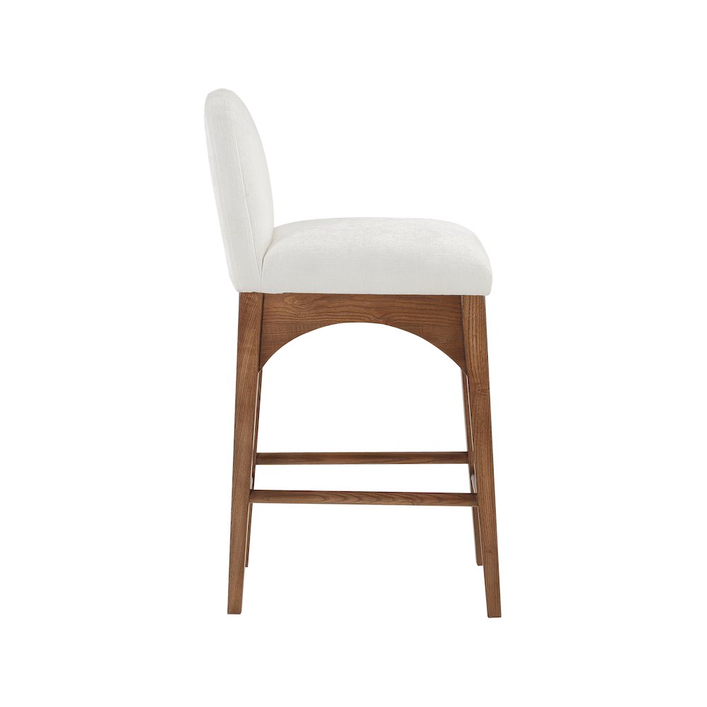 Waldorf Cream Chenille Fabric Stool. Picture 5