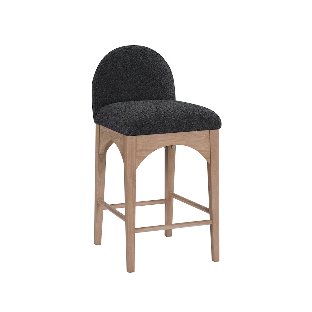 Waldorf Black Boucle Fabric Stool. Picture 1