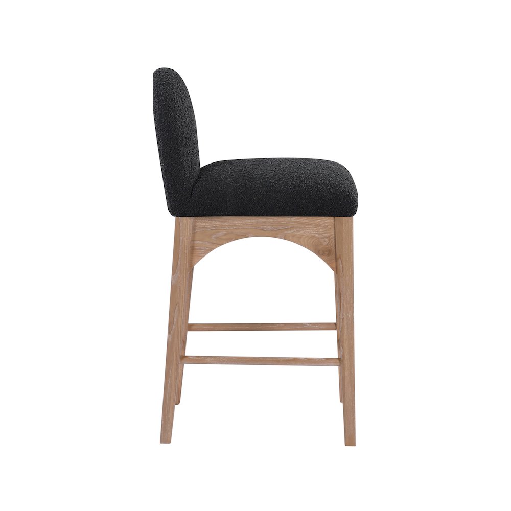 Waldorf Black Boucle Fabric Stool. Picture 4
