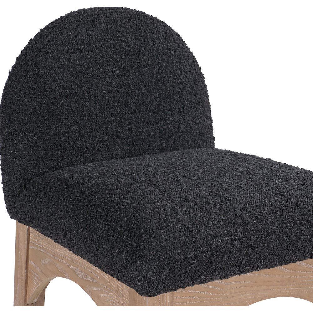Waldorf Black Boucle Fabric Stool. Picture 6