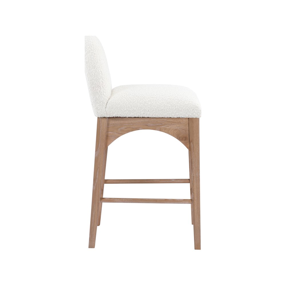 Waldorf Cream Boucle Fabric Stool. Picture 4