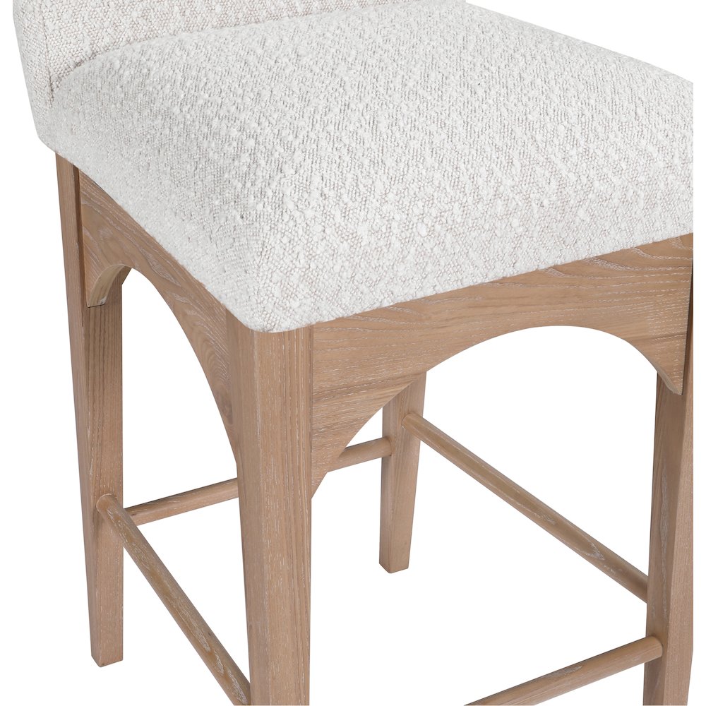 Waldorf Cream Boucle Fabric Stool. Picture 5