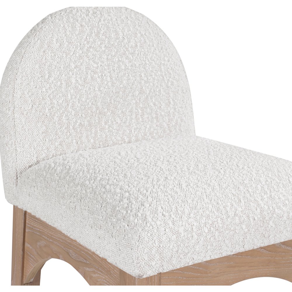 Waldorf Cream Boucle Fabric Stool. Picture 6