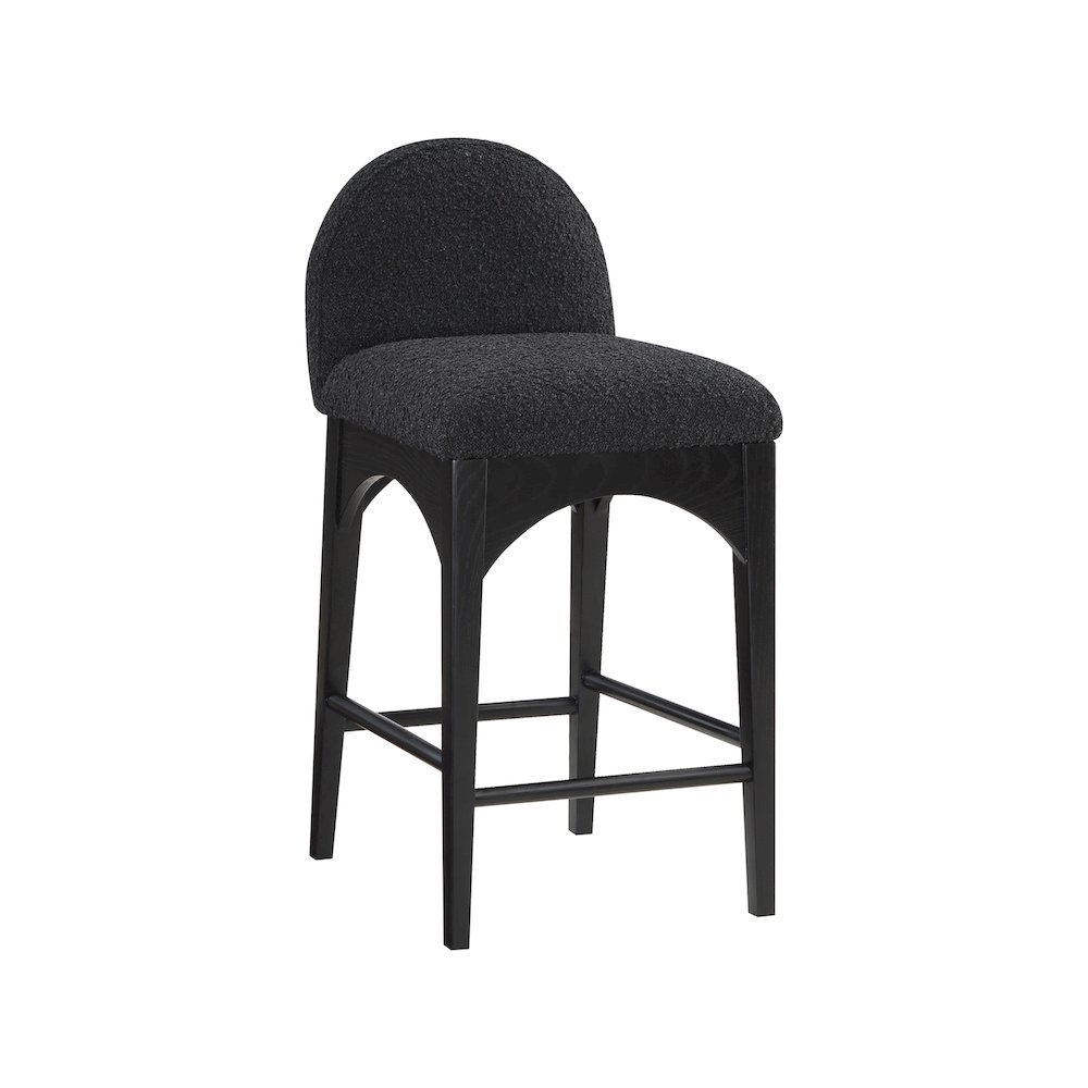 Waldorf Black Boucle Fabric Stool. Picture 1