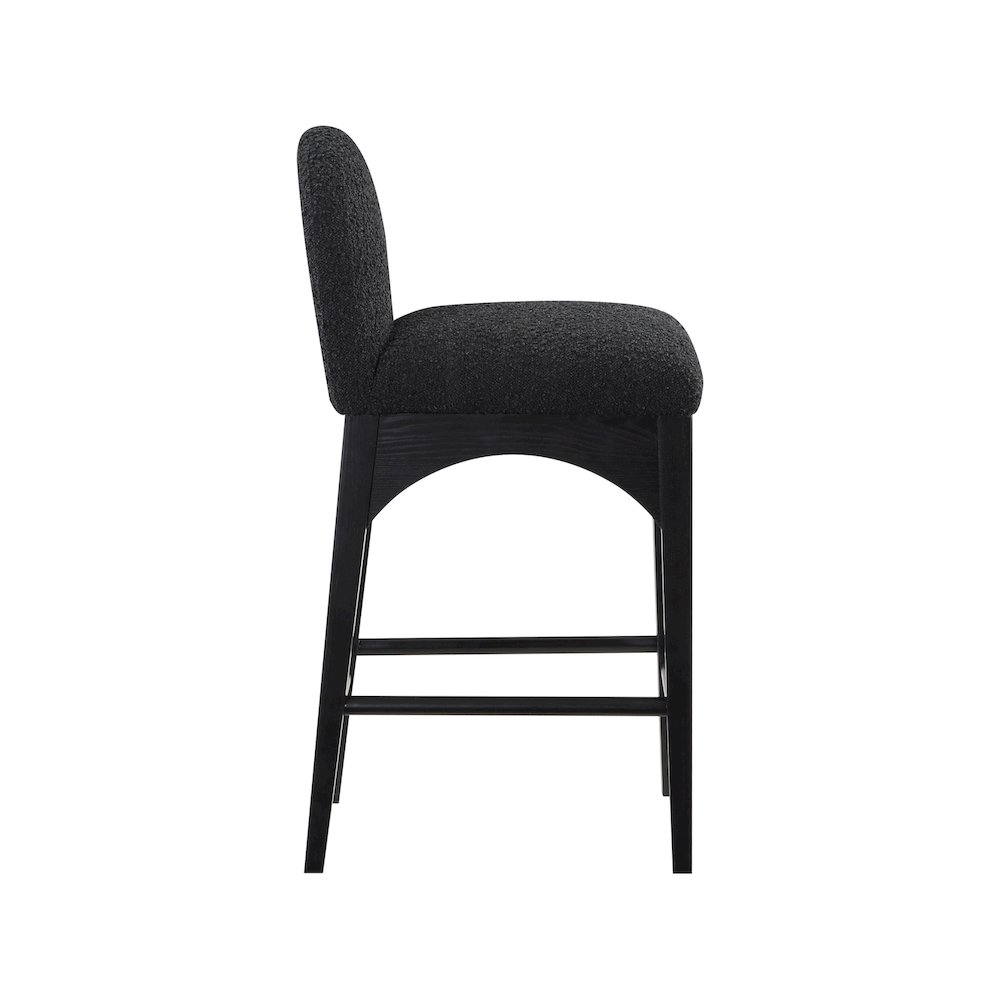 Waldorf Black Boucle Fabric Stool. Picture 4