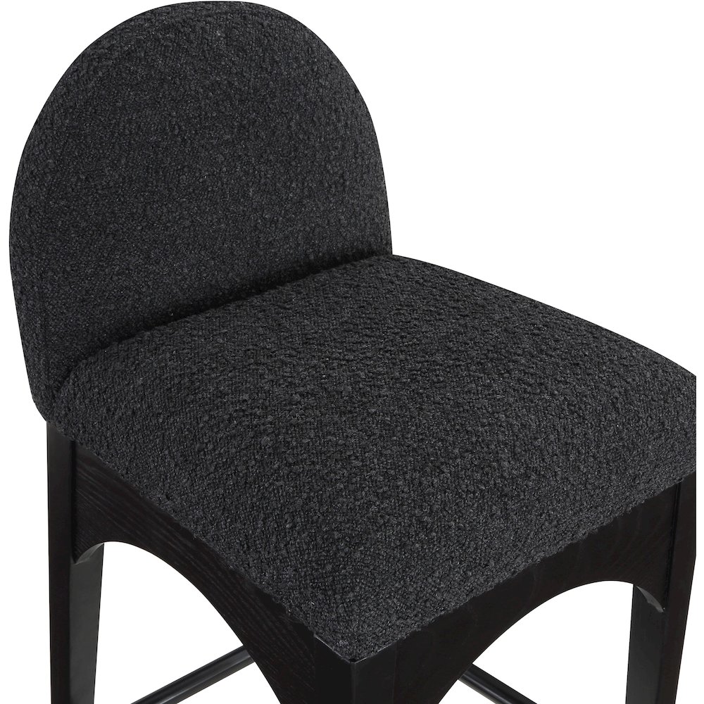 Waldorf Black Boucle Fabric Stool. Picture 6