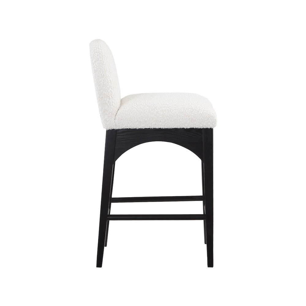 Waldorf Cream Boucle Fabric Stool. Picture 4