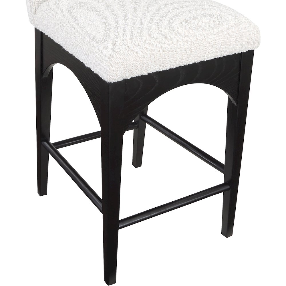 Waldorf Cream Boucle Fabric Stool. Picture 5