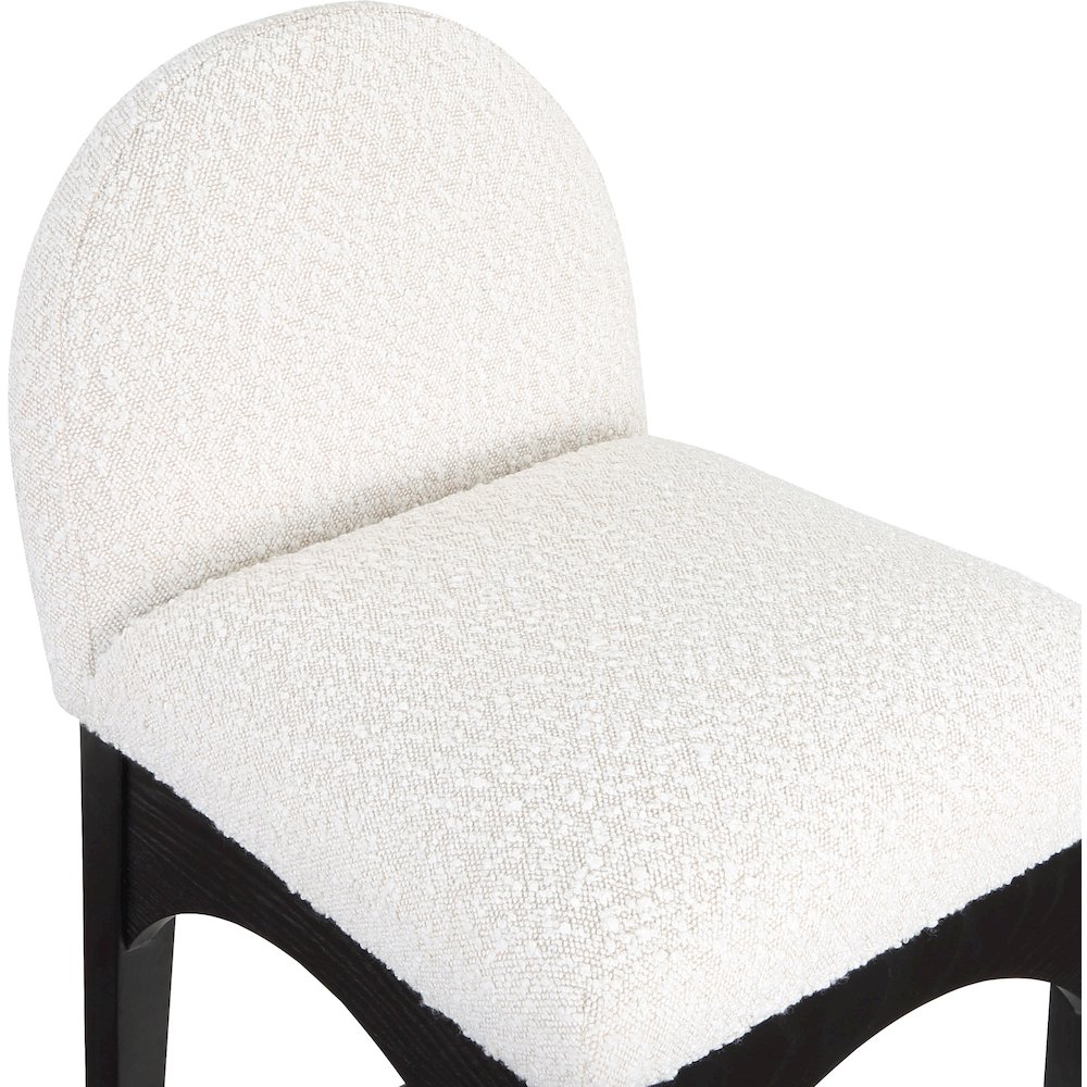 Waldorf Cream Boucle Fabric Stool. Picture 6