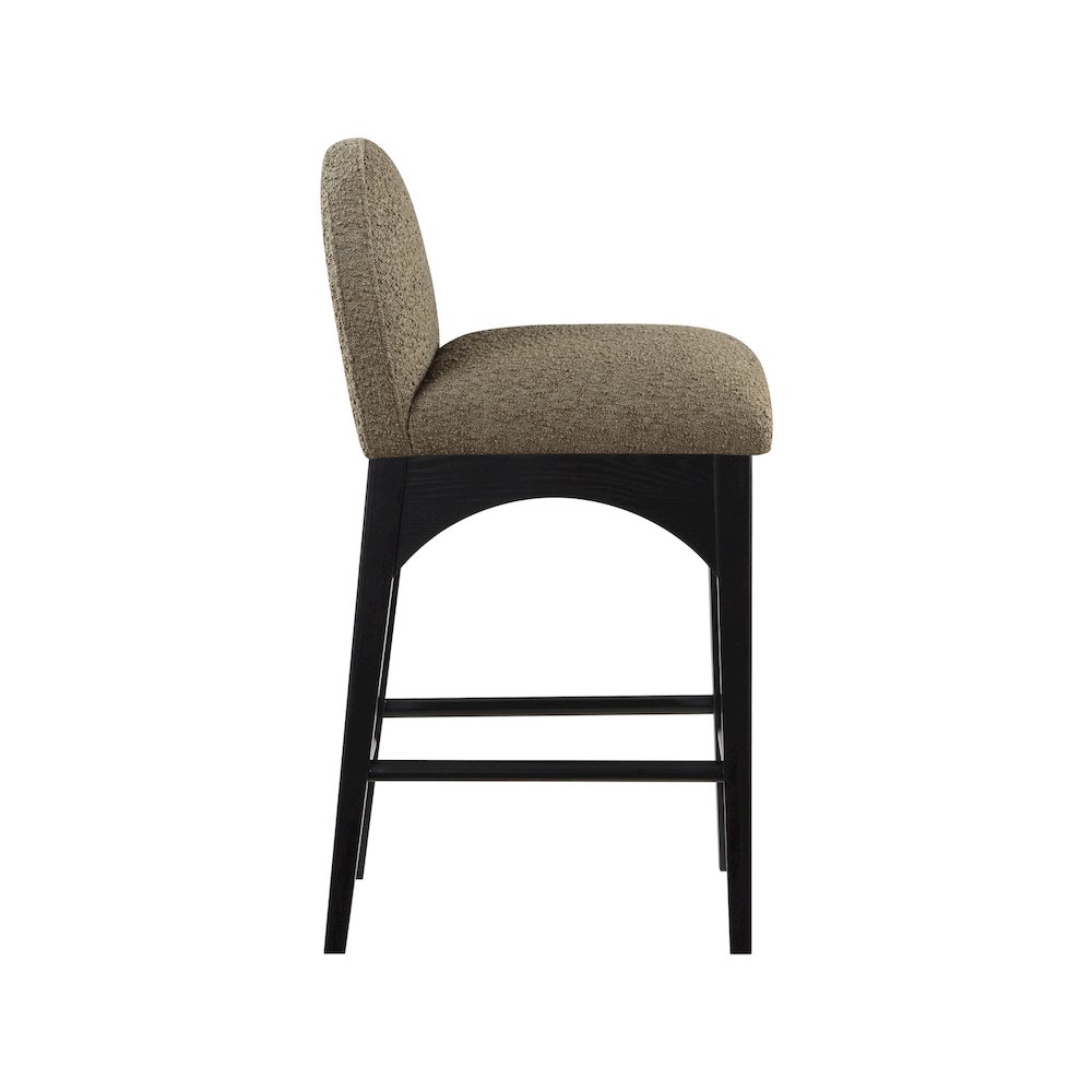 Waldorf Olive Boucle Fabric Stool. Picture 4