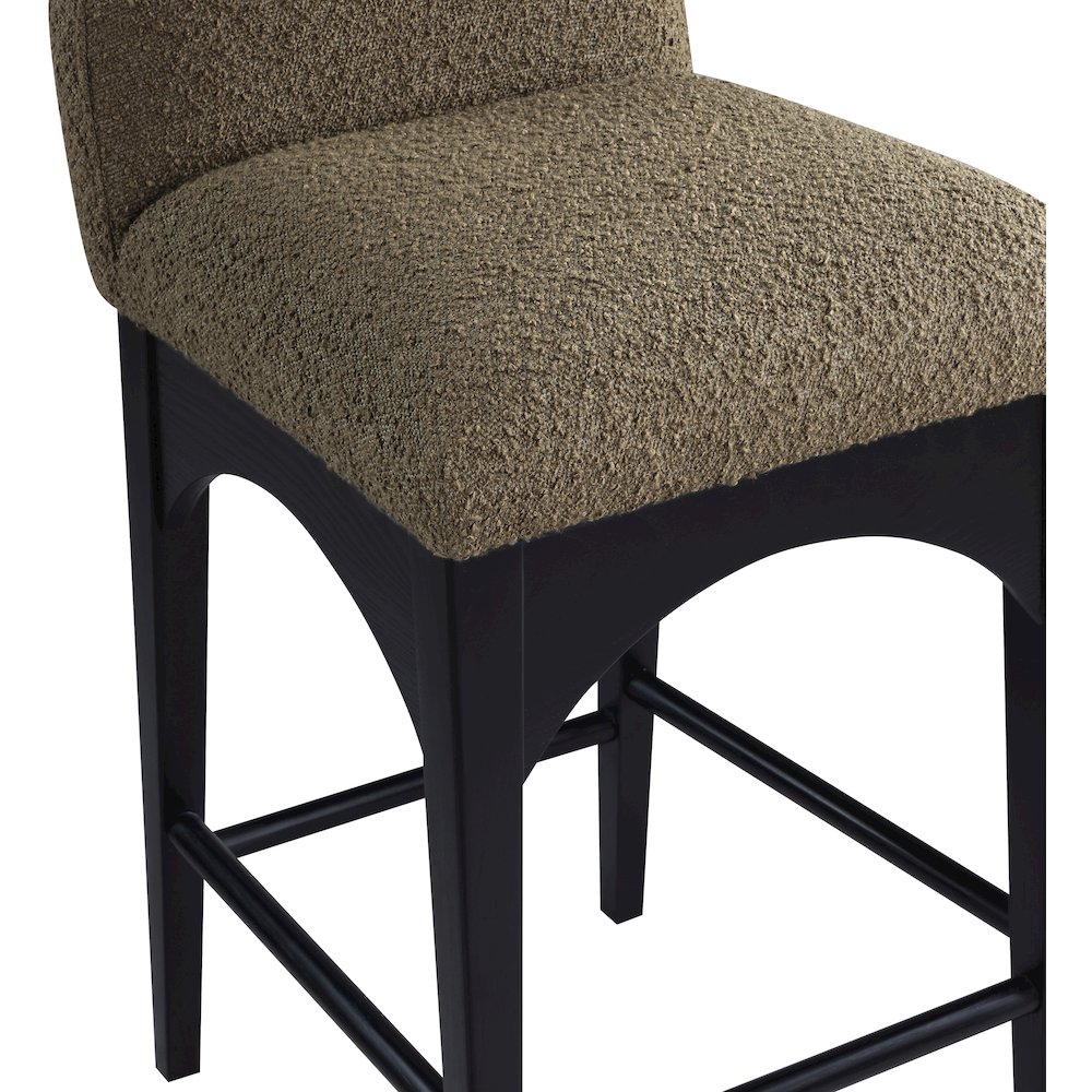 Waldorf Olive Boucle Fabric Stool. Picture 5