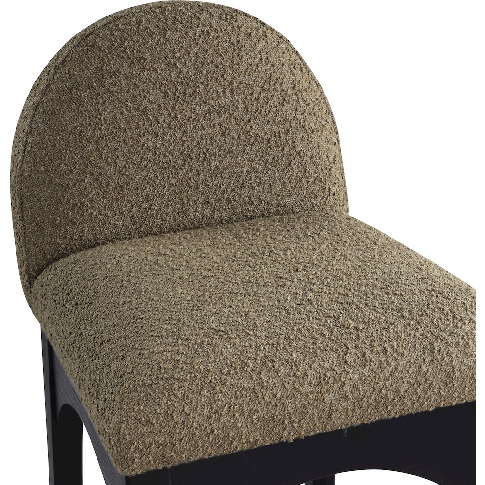 Waldorf Olive Boucle Fabric Stool. Picture 6