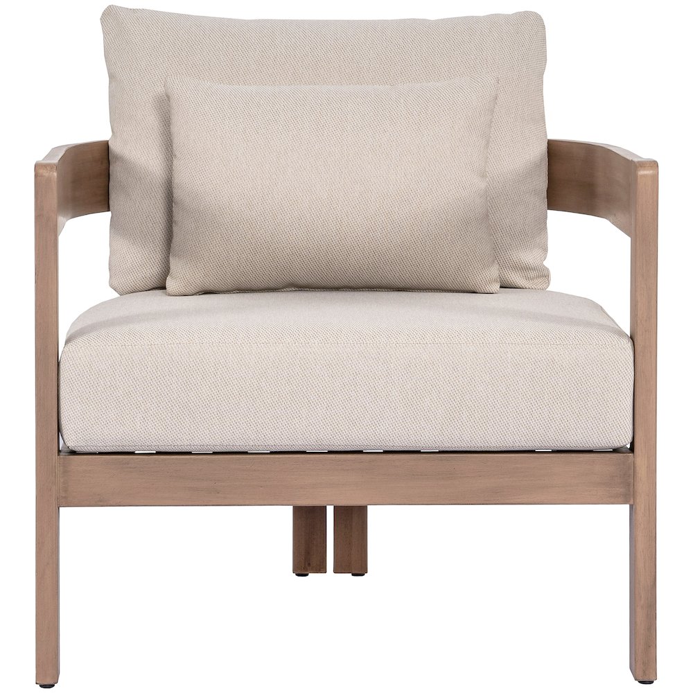 Newport Beige Water Resistant Fabric Upholstered Outdoor Patio Chair. Picture 2