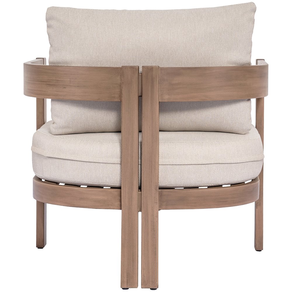 Newport Beige Water Resistant Fabric Upholstered Outdoor Patio Chair. Picture 3
