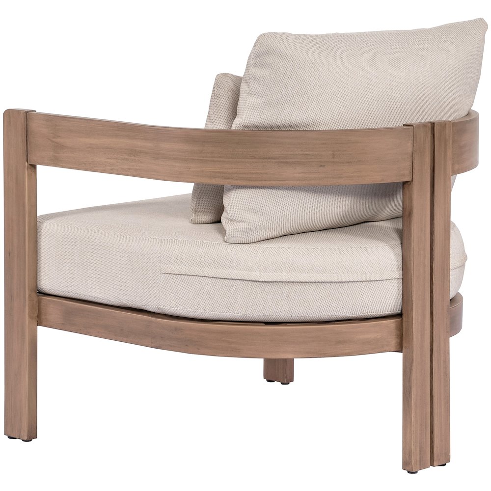 Newport Beige Water Resistant Fabric Upholstered Outdoor Patio Chair. Picture 4