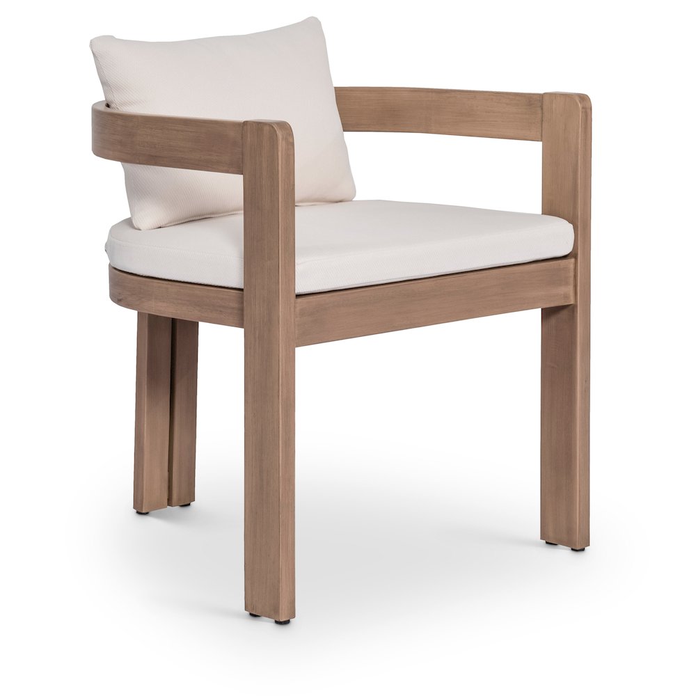 Newport Cream Water Resistant Fabric Upholstered Outdoor Patio Dining Chair. Picture 1