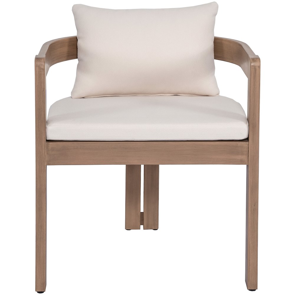 Newport Cream Water Resistant Fabric Upholstered Outdoor Patio Dining Chair. Picture 2