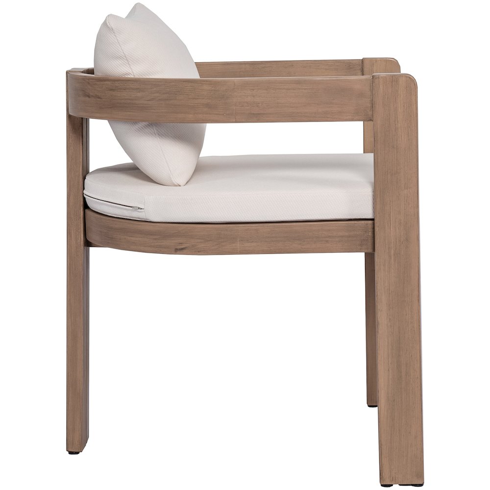Newport Cream Water Resistant Fabric Upholstered Outdoor Patio Dining Chair. Picture 8