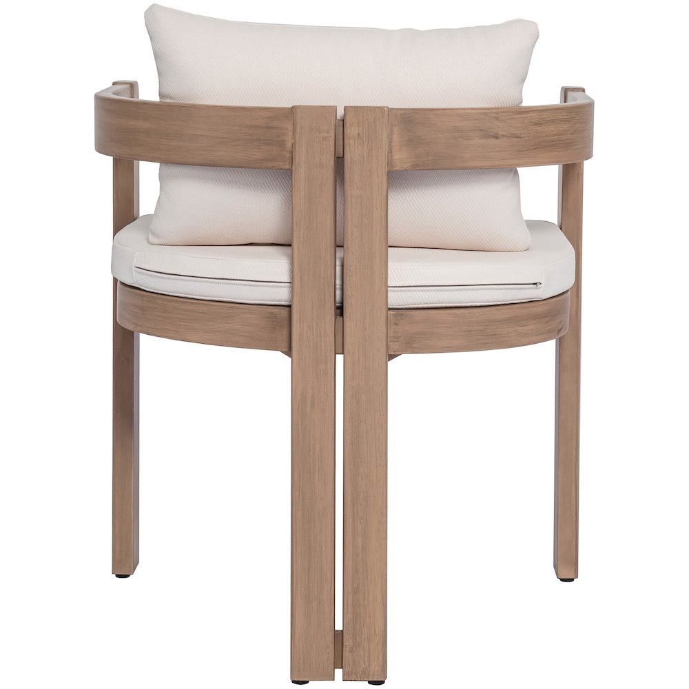 Newport Cream Water Resistant Fabric Upholstered Outdoor Patio Dining Chair. Picture 3