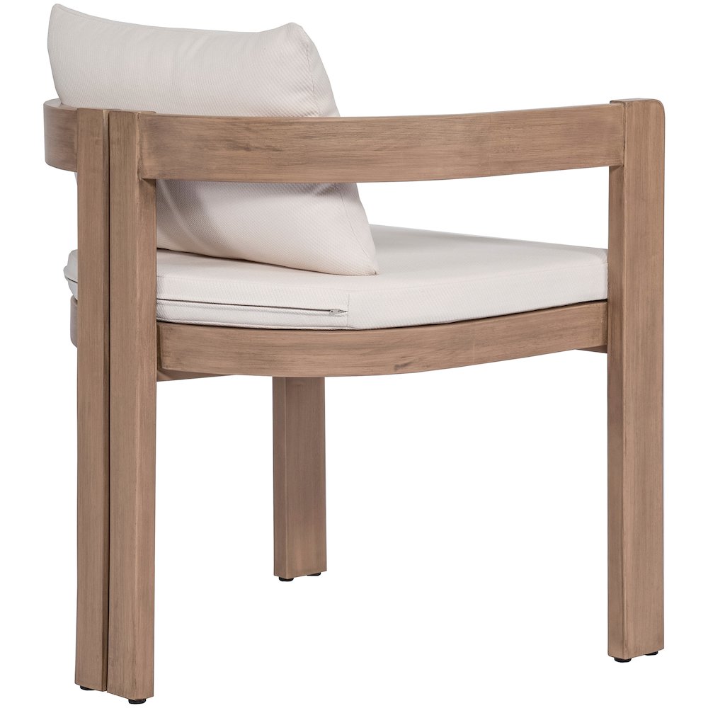 Newport Cream Water Resistant Fabric Upholstered Outdoor Patio Dining Chair. Picture 4