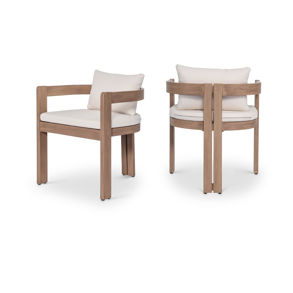 Newport Cream Water Resistant Fabric Upholstered Outdoor Patio Dining Chair. Picture 12